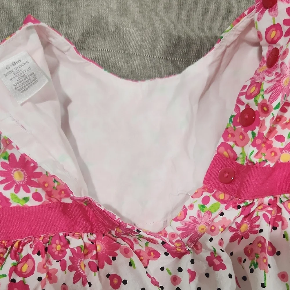Koala Kids Baby Girl Pink Sleeveless Sundress with Crew Neck 6-9 Months